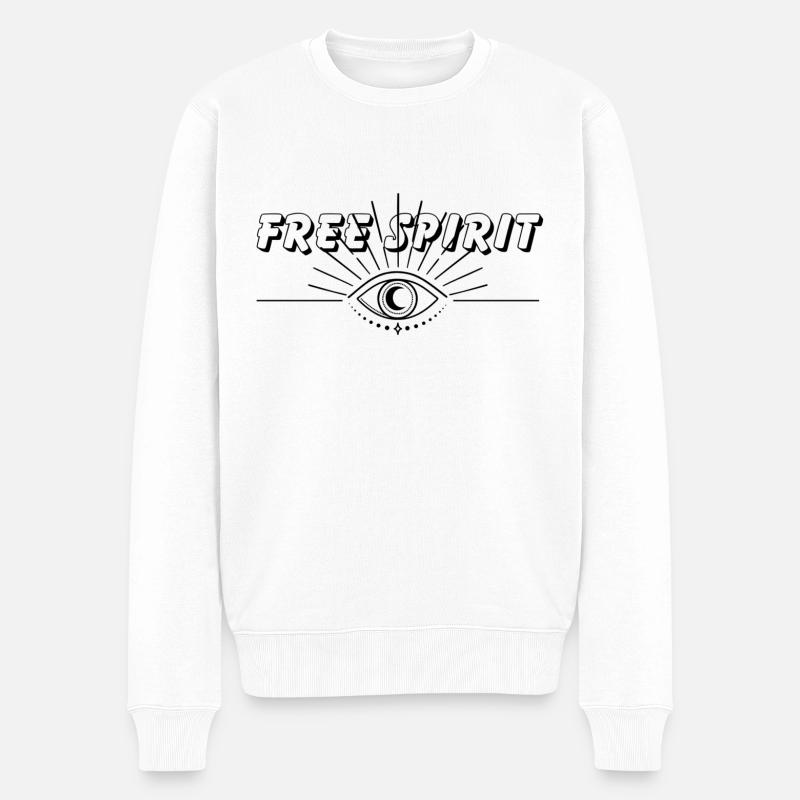 free spirit - Männer Premium Bio Pullover - Weiß