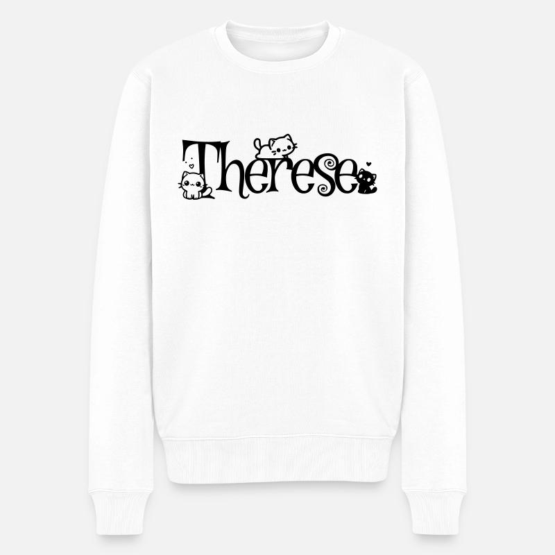 Thérèse Nom Prénom Chaton Nom - Pull Premium bio Homme - blanc