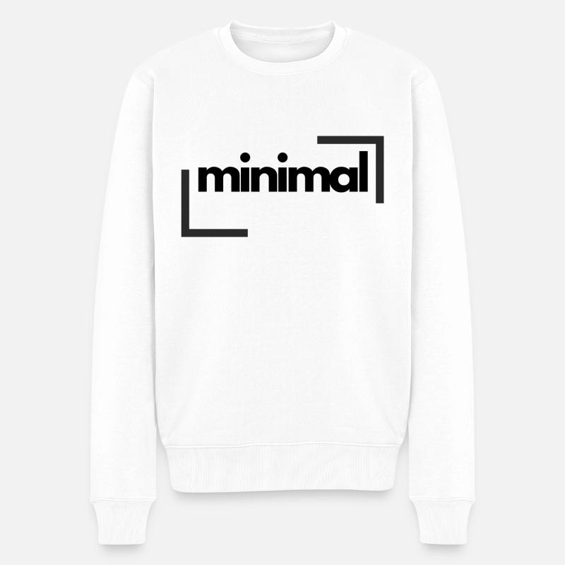 Minimal - Männer Premium Bio Pullover - Weiß