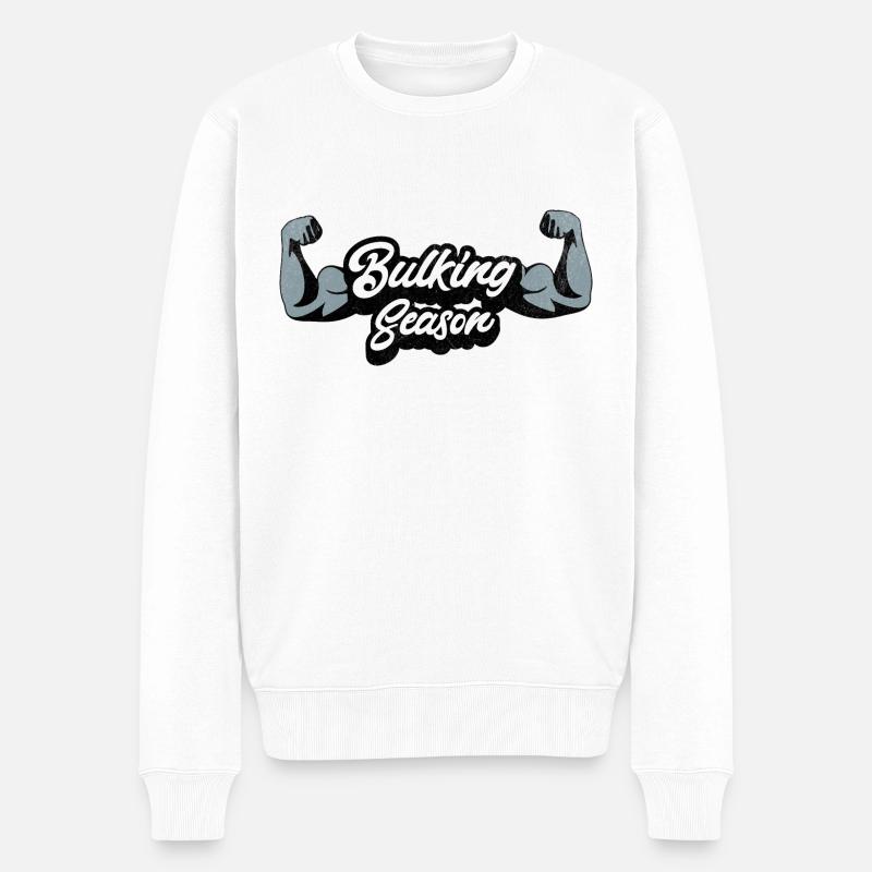 Bulking Fintess Gym Design - Männer Premium Bio Pullover - Weiß