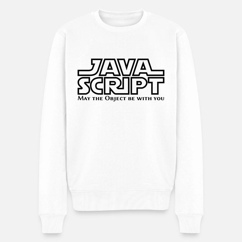 JavaScript - May the Objet be with you - Männer Premium Bio Pullover - Weiß