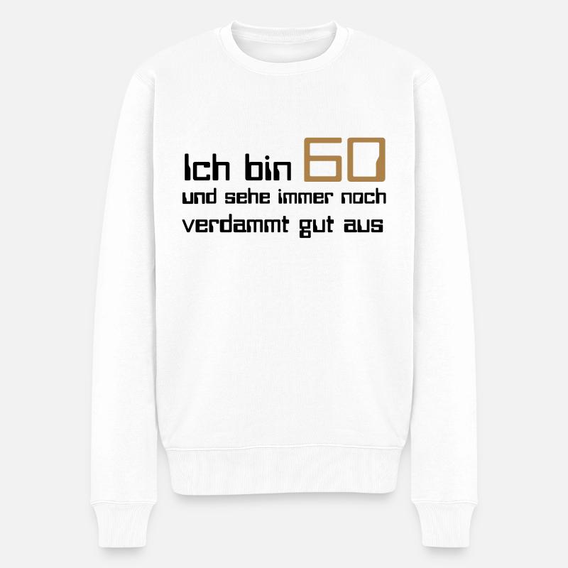 60 - Männer Premium Bio Pullover - Weiß