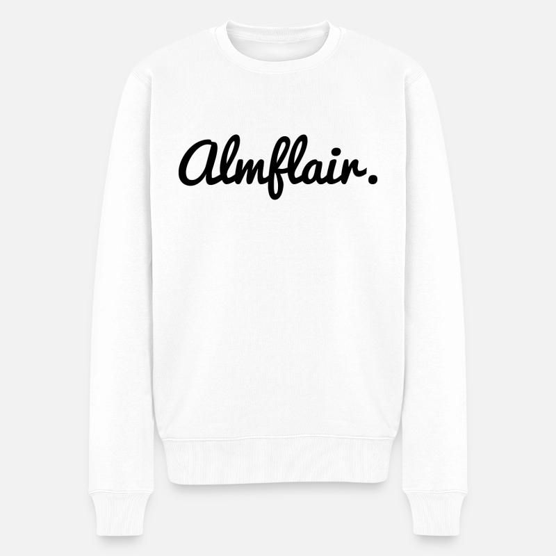 Almflair - Schriftzug - Männer Premium Bio Pullover - Weiß