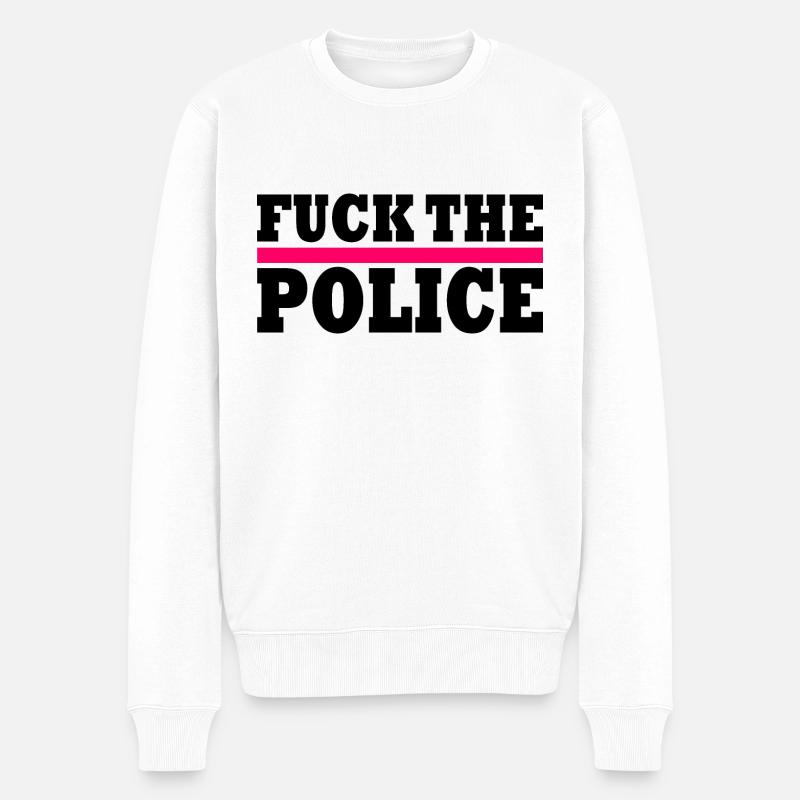 stop brutality - Männer Premium Bio Pullover - Weiß