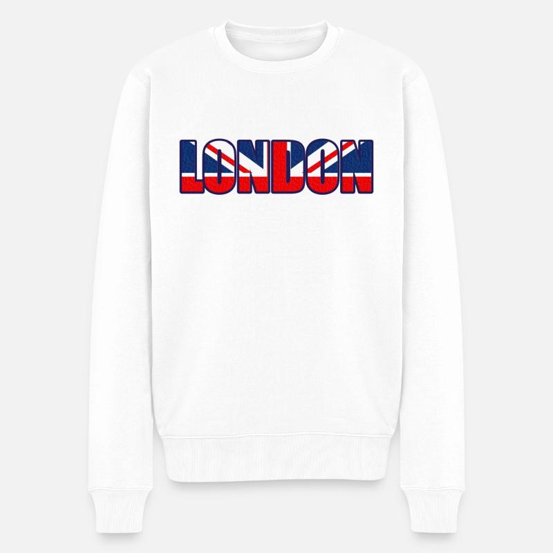 London: Ich liebe London - Männer Premium Bio Pullover - Weiß