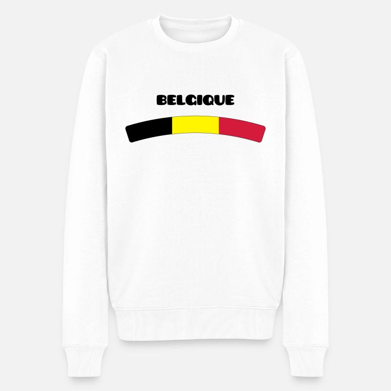 Belgien - Männer Premium Bio Pullover - Weiß