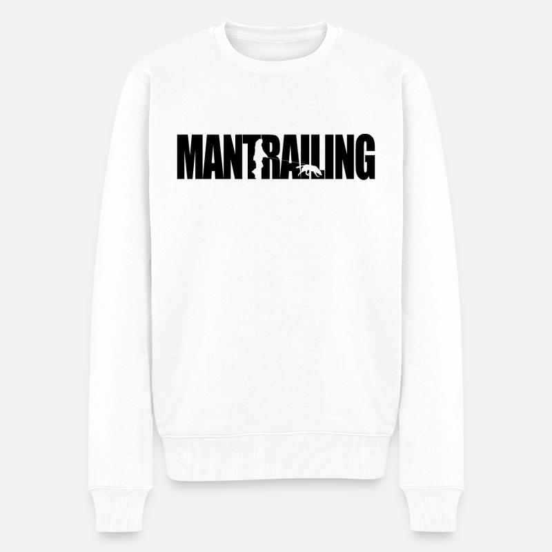 Mantrailing Silhouette Suchhund Findehund Hunde - Männer Premium Bio Pullover - Weiß