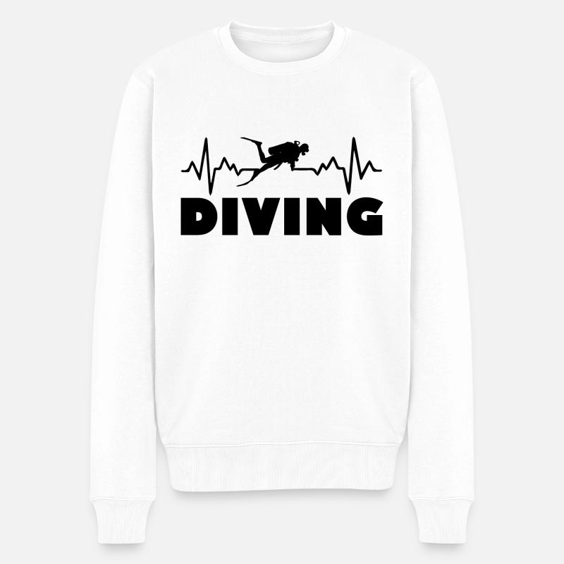Diving Dive tauchen - Männer Premium Bio Pullover - Weiß
