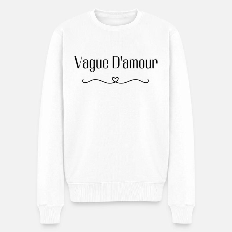 vague d amour - Pull Premium bio Homme - blanc