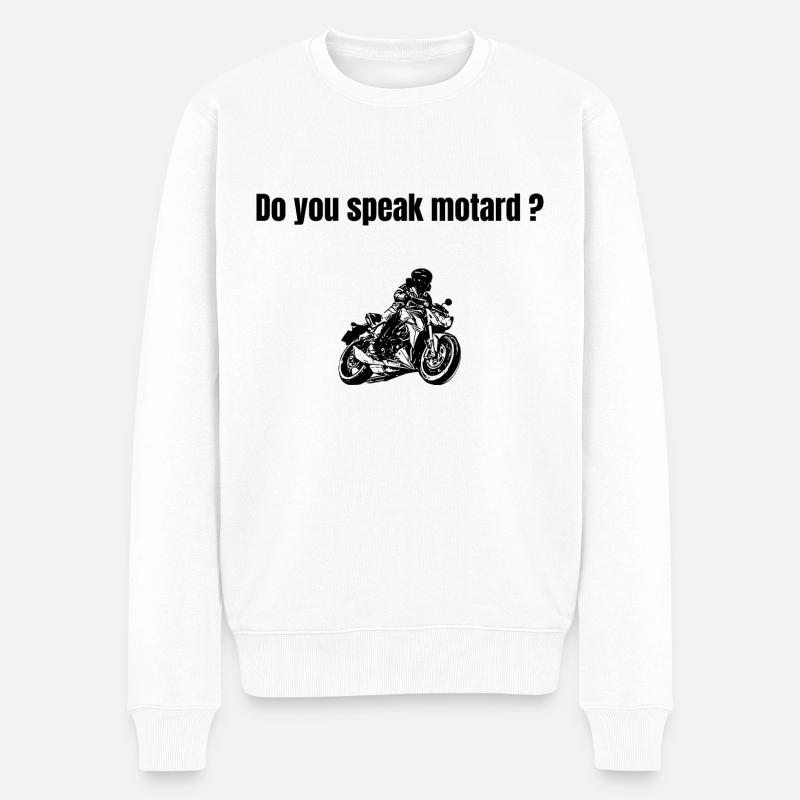 Do you speak motard? - Pull Premium bio Homme - blanc
