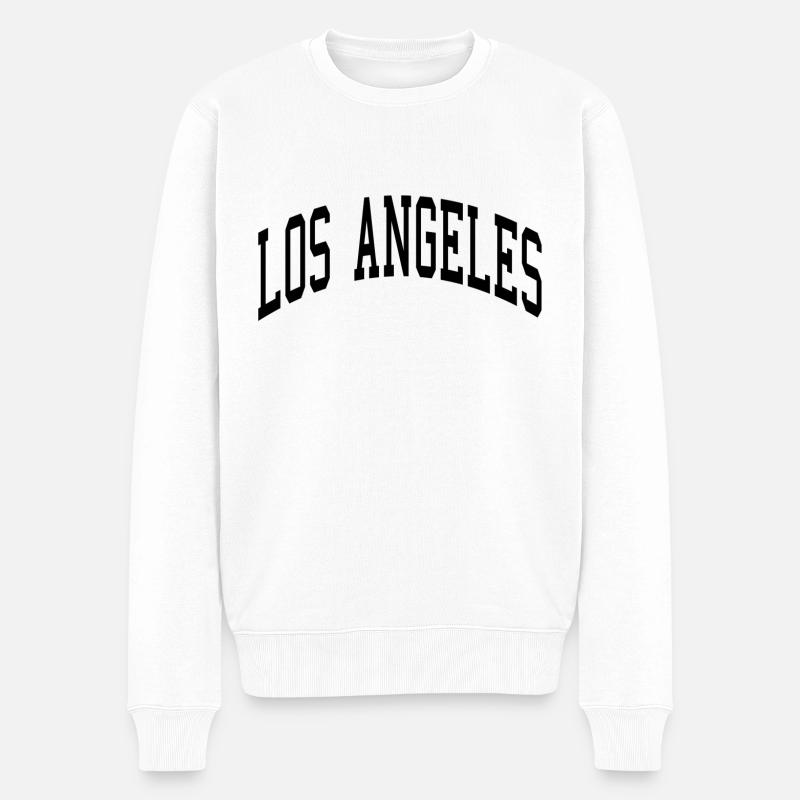 Los Angeles - California - Männer Premium Bio Pullover - Weiß
