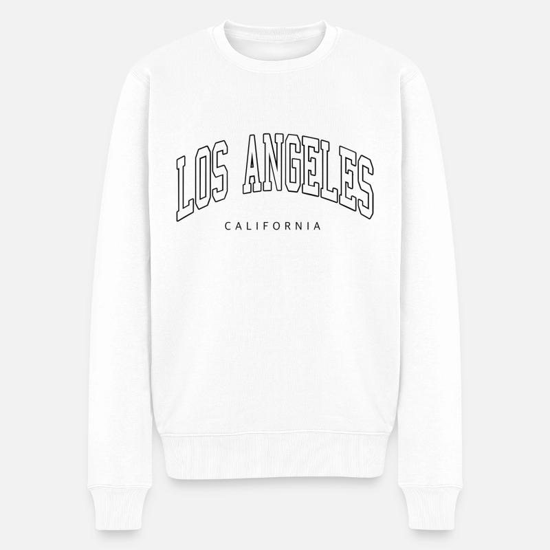 Los Angeles, California - Männer Premium Bio Pullover - Weiß
