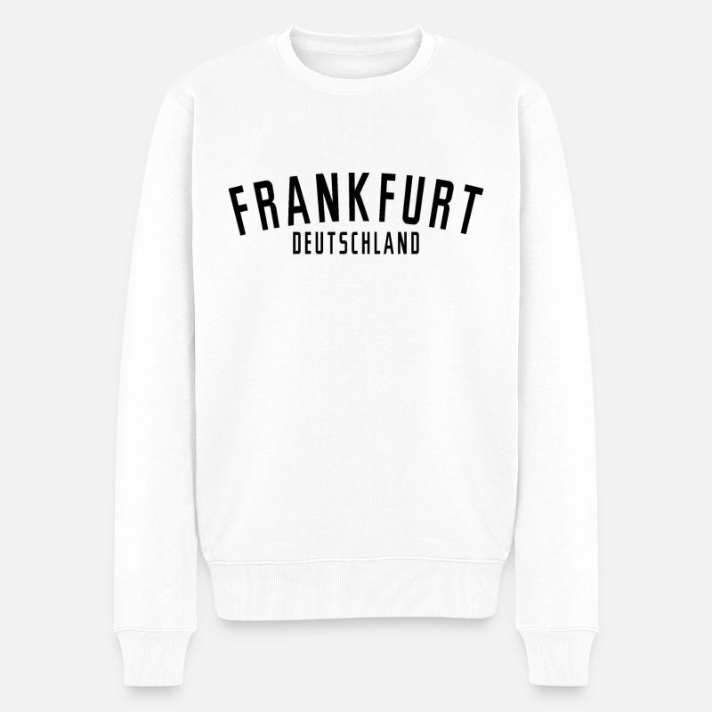 Frankfurt Deutschland - Männer Premium Bio Pullover - Weiß