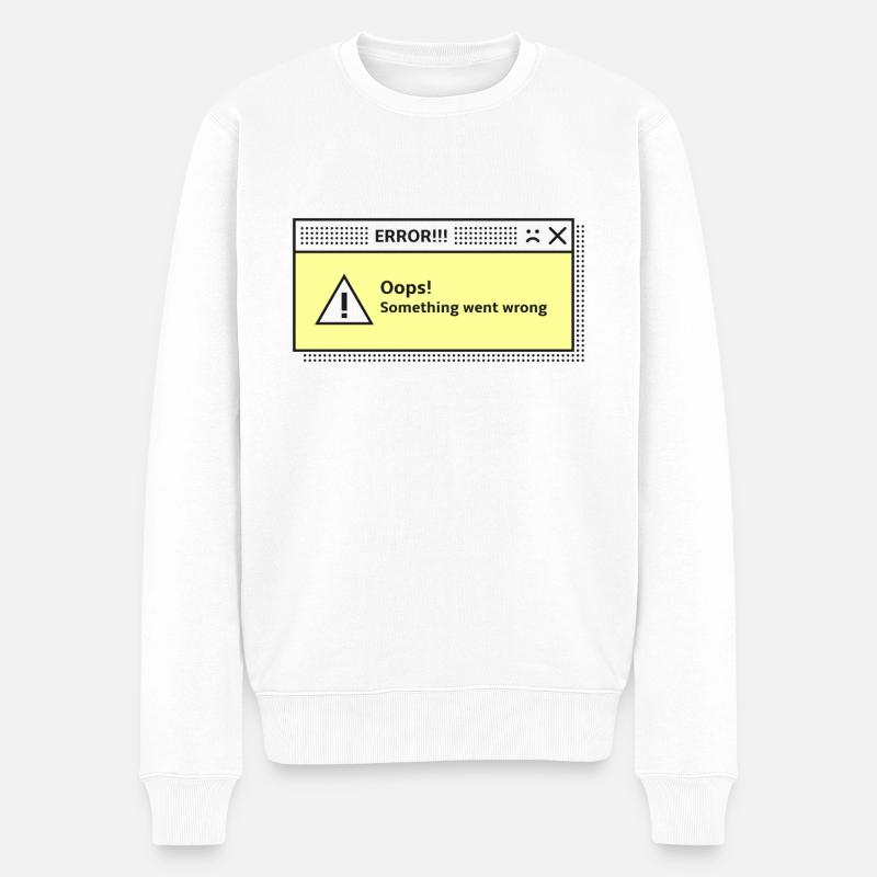 Warnmeldung Systemdialog Fehler Computer - Männer Premium Bio Pullover - Weiß