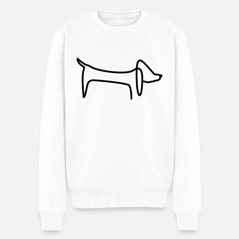 Dessin cadeau teckel - Pull Premium bio Homme - blanc