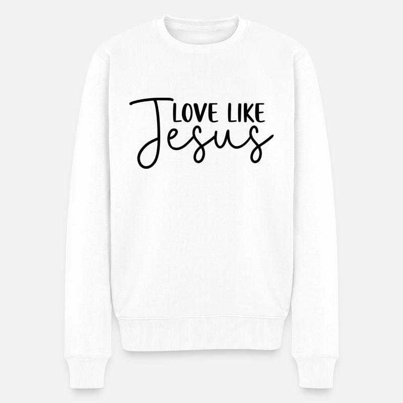 Aimer comme Jésus - Pull Premium bio Homme - blanc