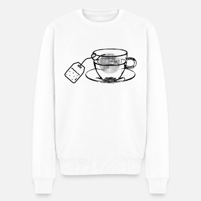Mond-Cup - Männer Premium Bio Pullover - Weiß