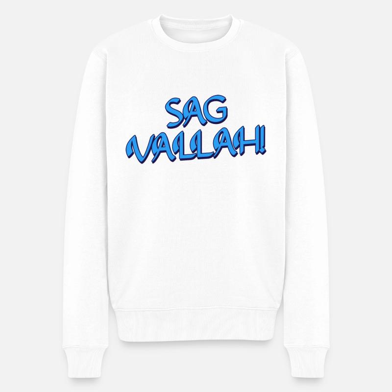 Sag Vallah - Männer Premium Bio Pullover - Weiß