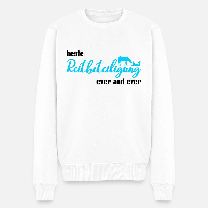 beste Reitbeteiligung ever - Männer Premium Bio Pullover - Weiß