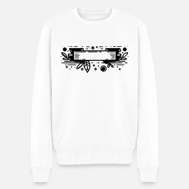 Bannière avec des feuilles - Pull Premium bio Homme - blanc