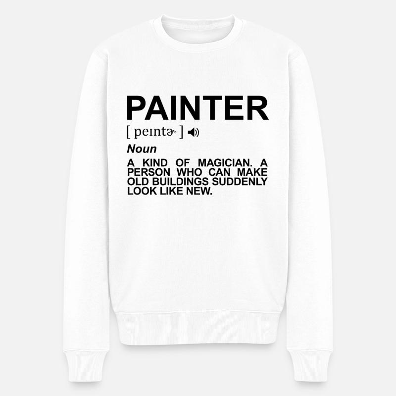 Maler Bedeutung - Männer Premium Bio Pullover - Weiß