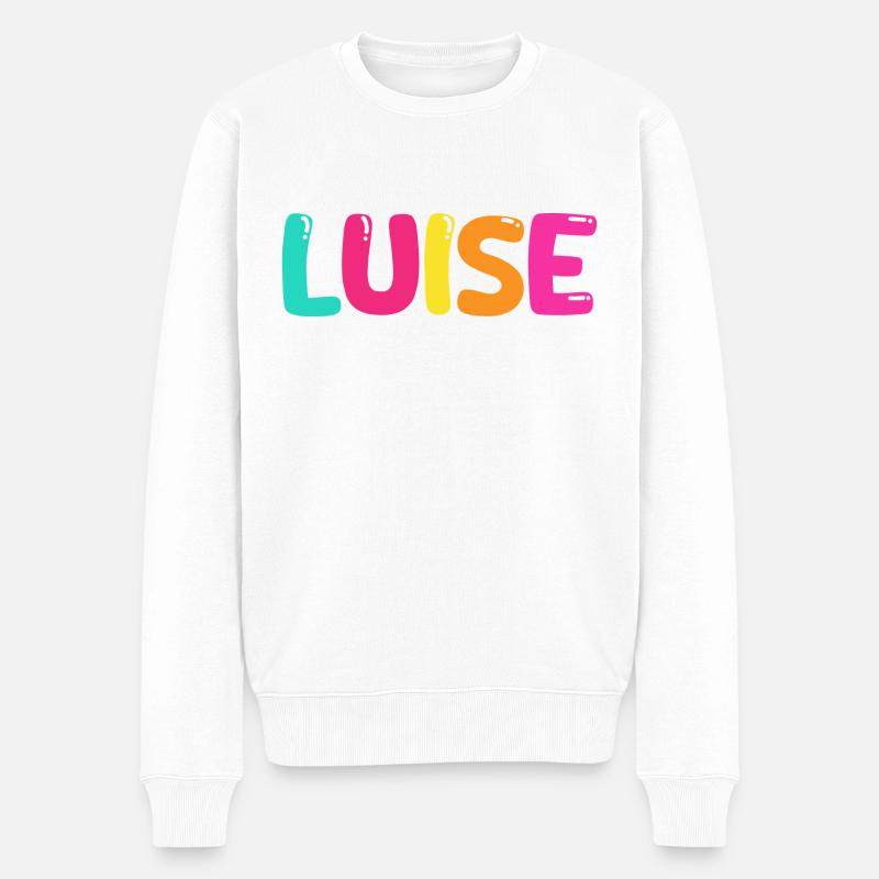 Name - Luise - Männer Premium Bio Pullover - Weiß