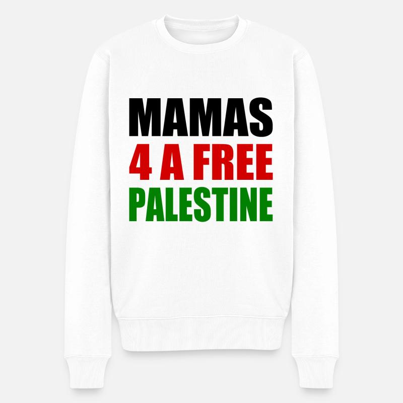 Mamas for a free palestine - Männer Premium Bio Pullover - Weiß