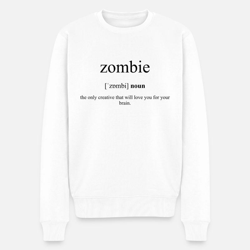 Zombie Definition Dictionary - Männer Premium Bio Pullover - Weiß