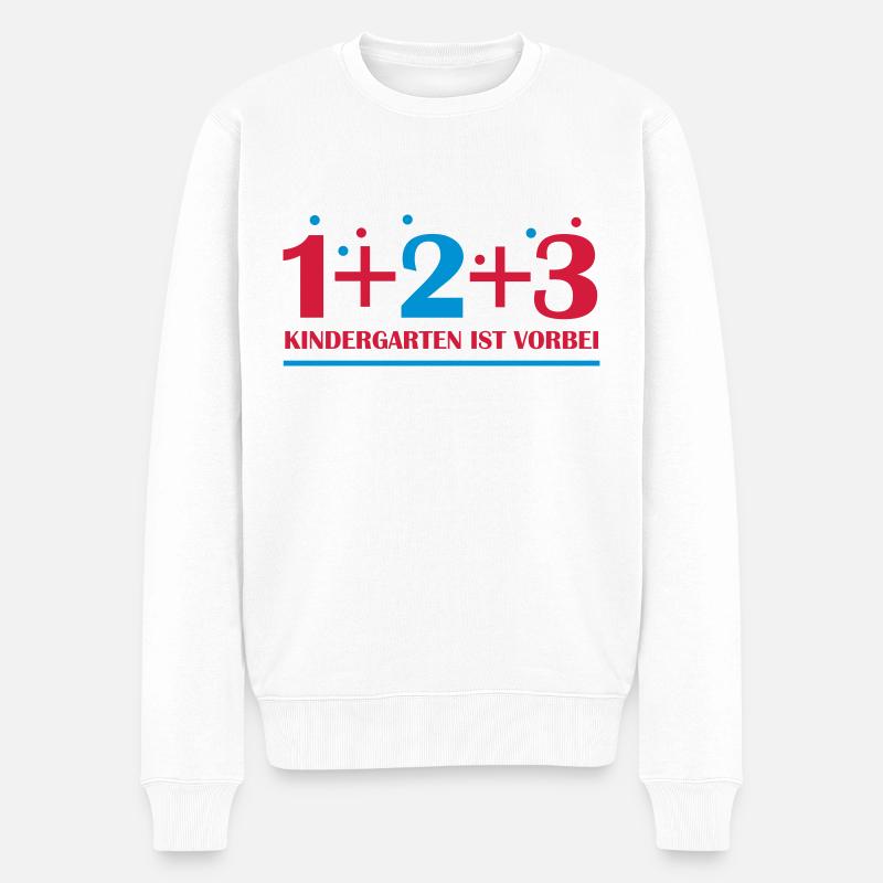 Rechnen lernen - Männer Premium Bio Pullover - Weiß