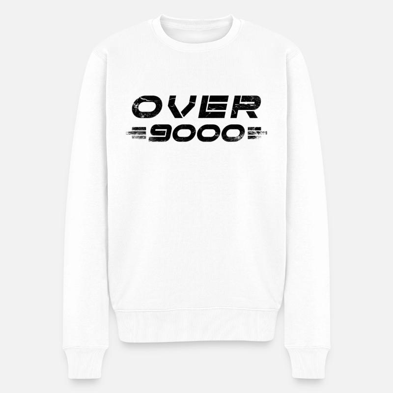 over 9000 - Männer Premium Bio Pullover - Weiß