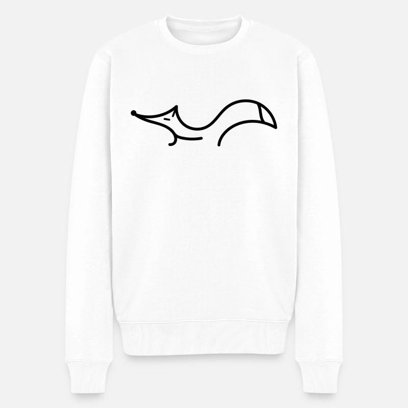 Renard linéaire b - Pull Premium bio Homme - blanc