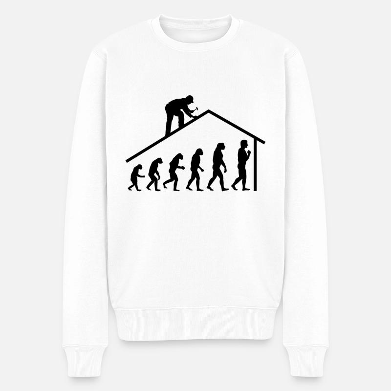 Man Carpenter Craftsman Gift Tool - Men's Premium Organic Jumper - white