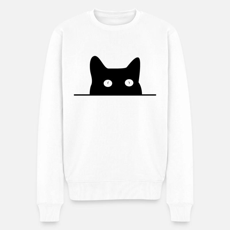 chat - Pull Premium bio Homme - blanc