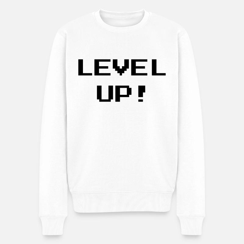 Level up - Pull Premium bio Homme - blanc