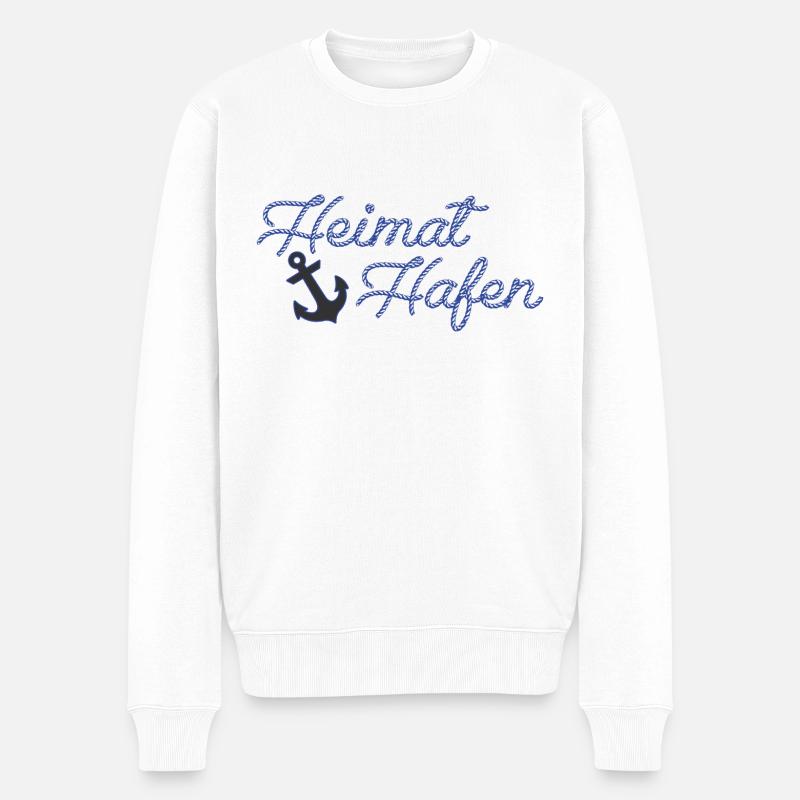 Heimat Hafen - Männer Premium Bio Pullover - Weiß
