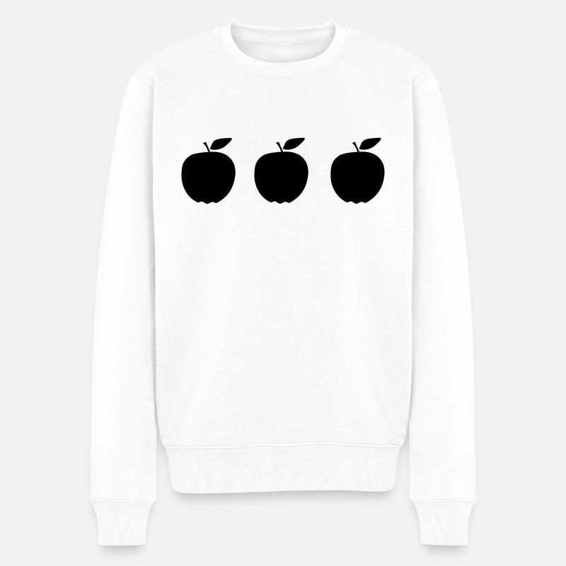 Apfel - Männer Premium Bio Pullover - Weiß