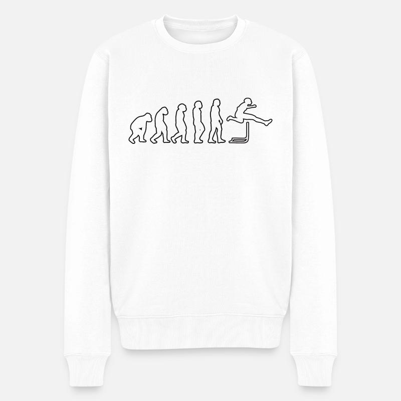 Hurdles Evolution Hurdler Athlétisme - Pull Premium bio Homme - blanc