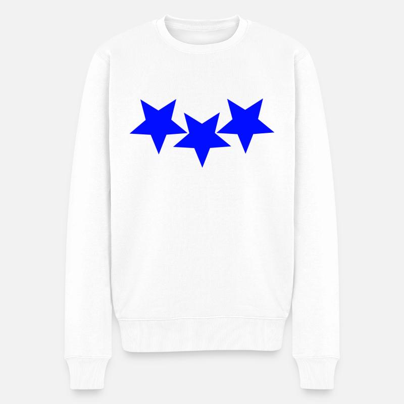 Sterne - Männer Premium Bio Pullover - Weiß