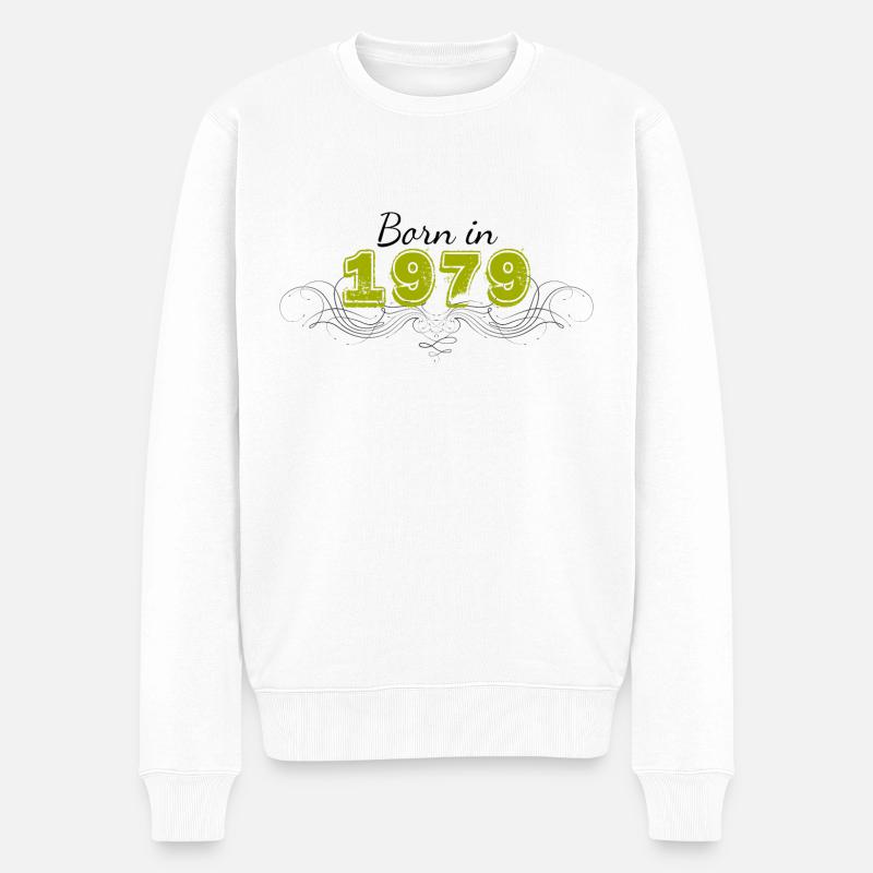 Born in 1979 - Männer Premium Bio Pullover - Weiß