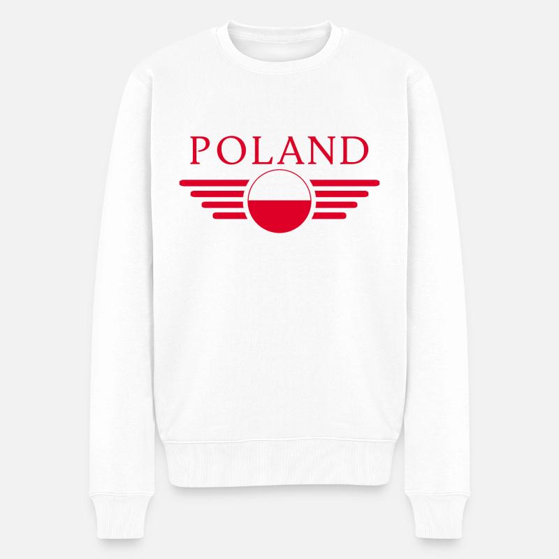 Polen - Männer Premium Bio Pullover - Weiß