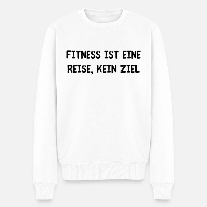 Fitness ist eine Reise - Männer Premium Bio Pullover - Weiß