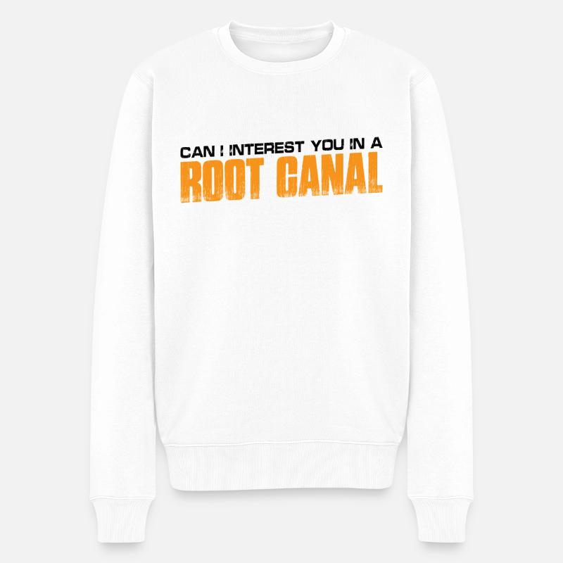 Puis-je vous intéresser à A Root Canal 4 - Pull Premium bio Homme - blanc