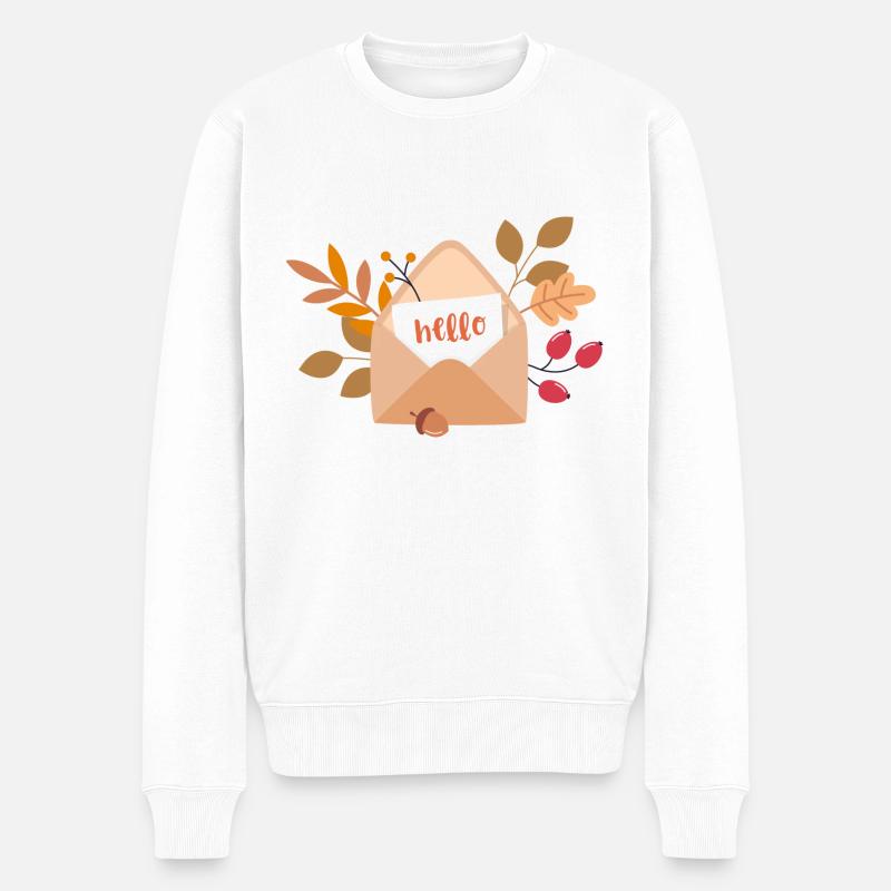 Lettre avec vœux d’automne - Pull Premium bio Homme - blanc