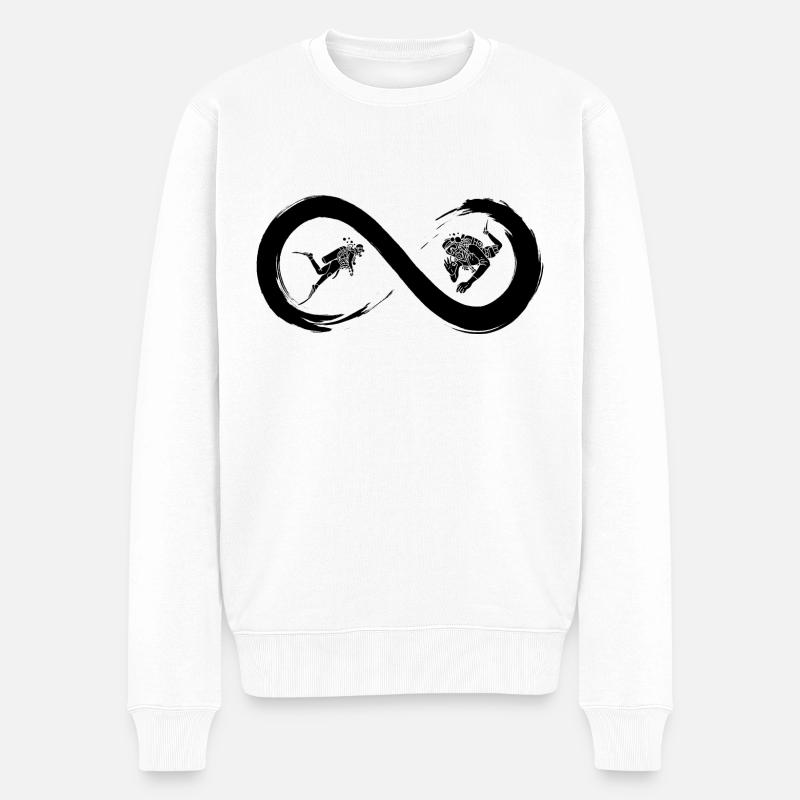 Tauchen bis ins Unendliche - Männer Premium Bio Pullover - Weiß