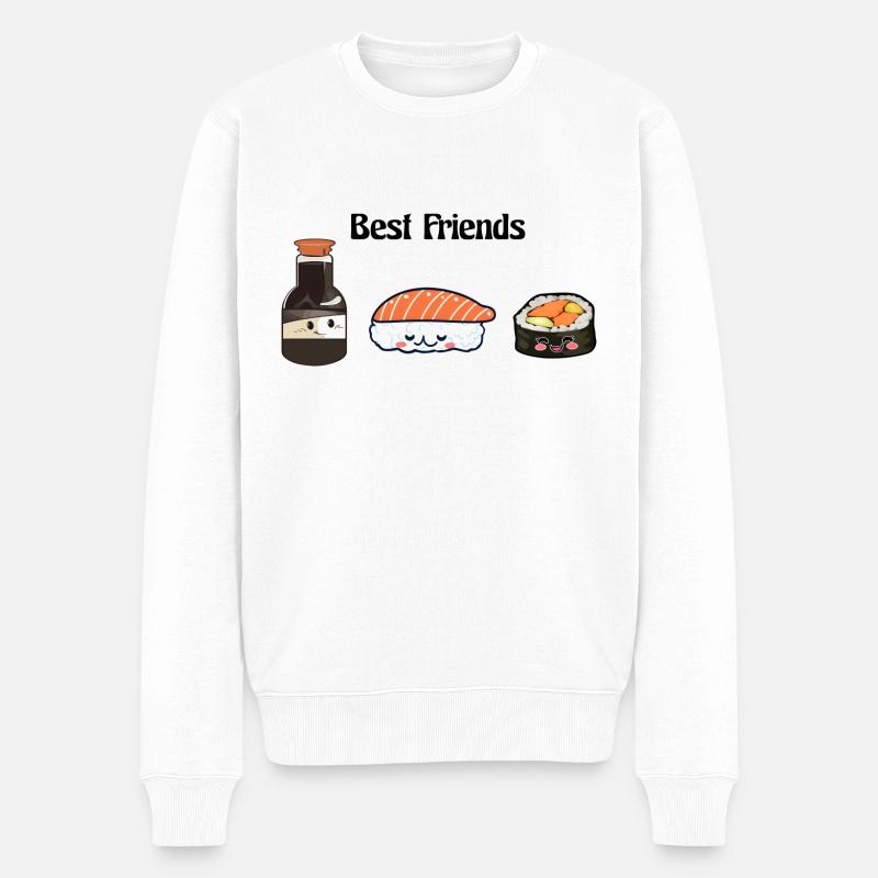 Best Friends Sushi - Männer Premium Bio Pullover - Weiß