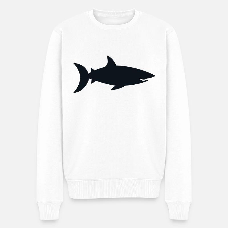 Hai - Männer Premium Bio Pullover - Weiß