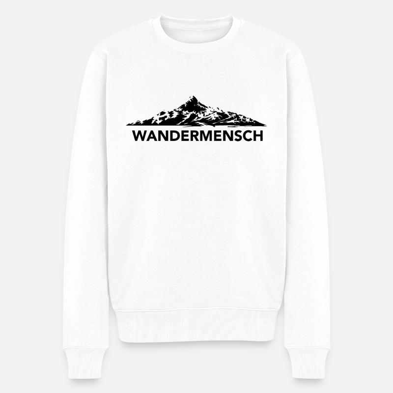 Wandermensch - (8) - Männer Premium Bio Pullover - Weiß