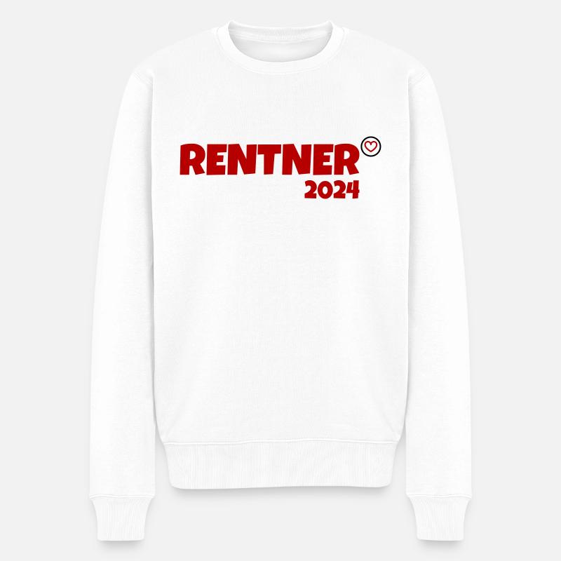 Rentner 2024 - Männer Premium Bio Pullover - Weiß
