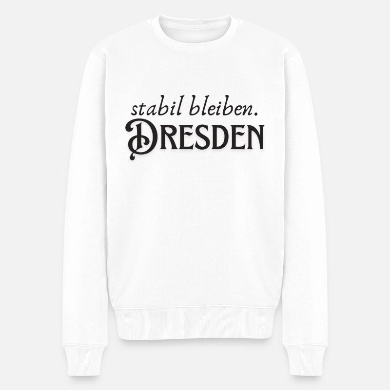 Stabil bleiben Dresden - Männer Premium Bio Pullover - Weiß