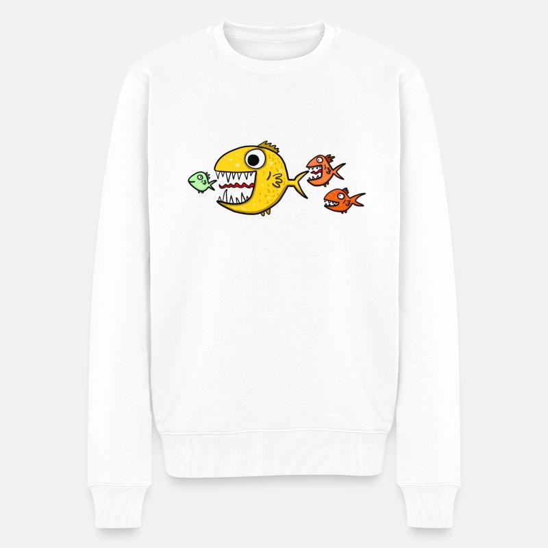 Poissons prédateurs - Pull Premium bio Homme - blanc